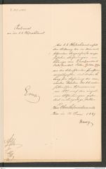 k.k. naturhistorisches Hofmuseum, Intendanzakten 1885-1896 (Hauer), Aktenzahl Z.247.a/1887, Seite 1